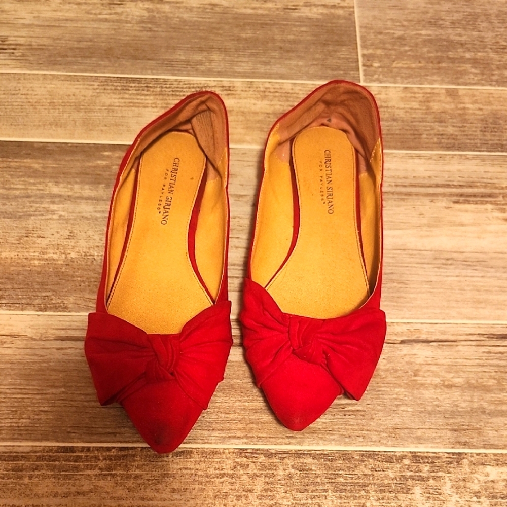 Christian Siriano Red Bow Flats